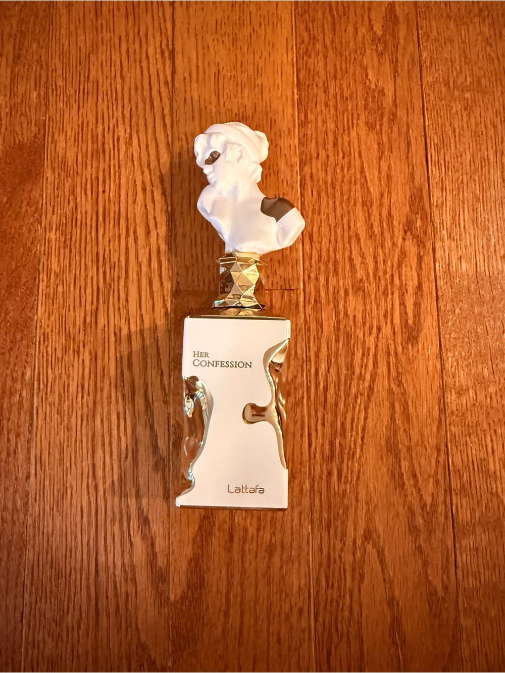 Lattafa Her Confession White & Gold Perfume Bottle
